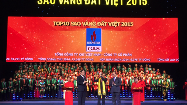 PV Gas đứng trong top 10 Giải thưởng Sao Vàng đất Việt 2015